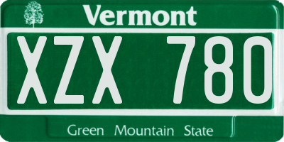 VT license plate XZX780