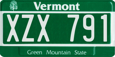 VT license plate XZX791