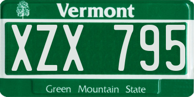 VT license plate XZX795