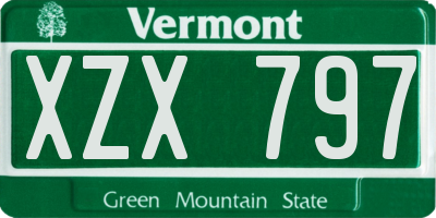 VT license plate XZX797