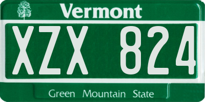 VT license plate XZX824