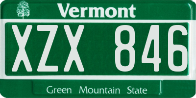 VT license plate XZX846