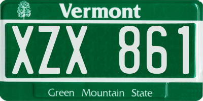 VT license plate XZX861