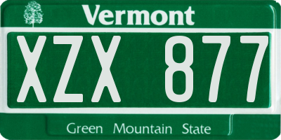 VT license plate XZX877