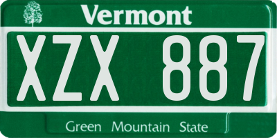 VT license plate XZX887