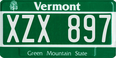 VT license plate XZX897
