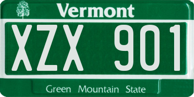 VT license plate XZX901