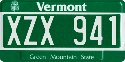 VT license plate XZX941