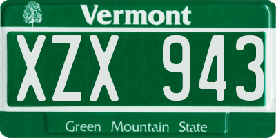 VT license plate XZX943