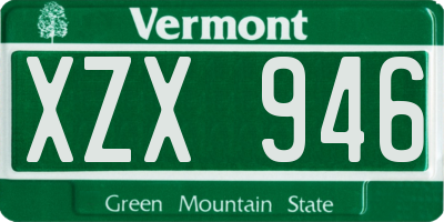 VT license plate XZX946