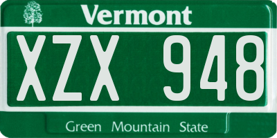 VT license plate XZX948