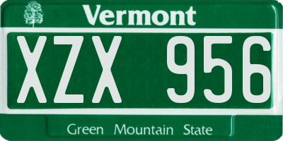 VT license plate XZX956
