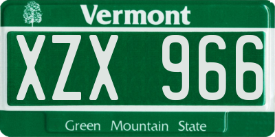 VT license plate XZX966