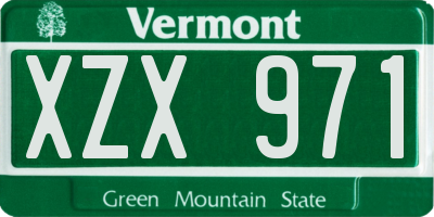 VT license plate XZX971