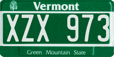 VT license plate XZX973
