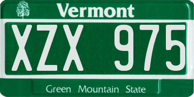VT license plate XZX975