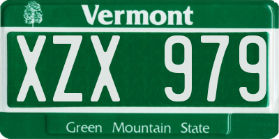 VT license plate XZX979