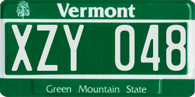 VT license plate XZY048