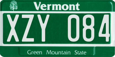 VT license plate XZY084