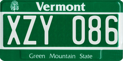 VT license plate XZY086
