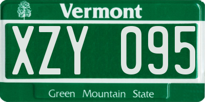 VT license plate XZY095