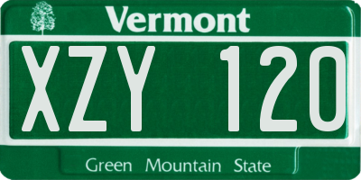 VT license plate XZY120
