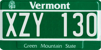 VT license plate XZY130