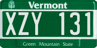 VT license plate XZY131
