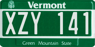 VT license plate XZY141