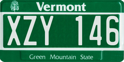 VT license plate XZY146