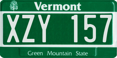 VT license plate XZY157