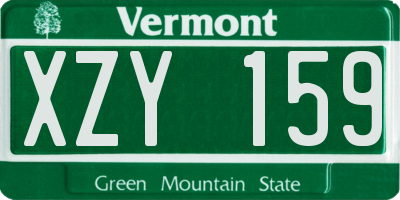 VT license plate XZY159