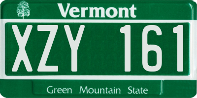 VT license plate XZY161