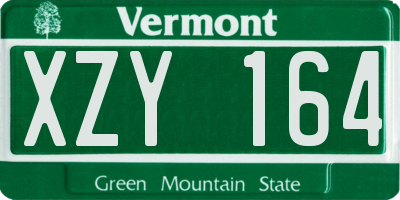VT license plate XZY164