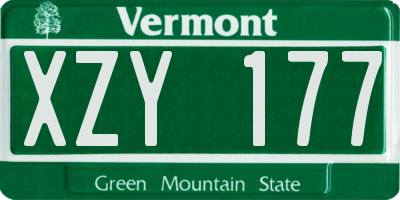 VT license plate XZY177