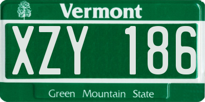 VT license plate XZY186