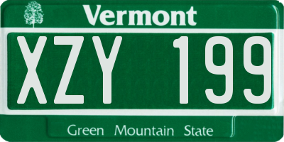 VT license plate XZY199