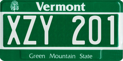 VT license plate XZY201