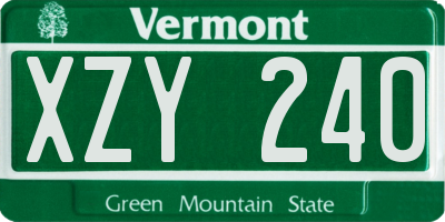 VT license plate XZY240