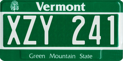 VT license plate XZY241