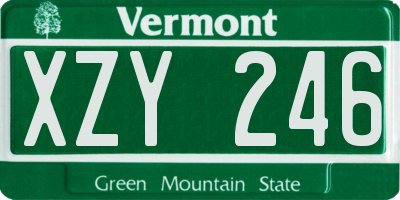 VT license plate XZY246