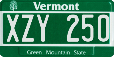 VT license plate XZY250