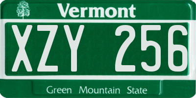 VT license plate XZY256