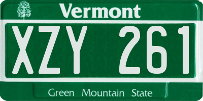VT license plate XZY261
