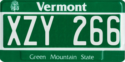 VT license plate XZY266