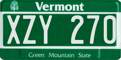 VT license plate XZY270