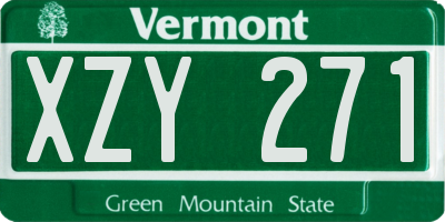 VT license plate XZY271