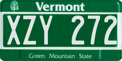 VT license plate XZY272