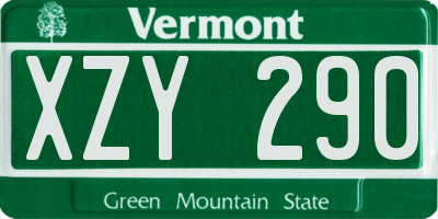 VT license plate XZY290