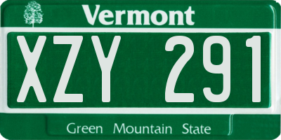 VT license plate XZY291